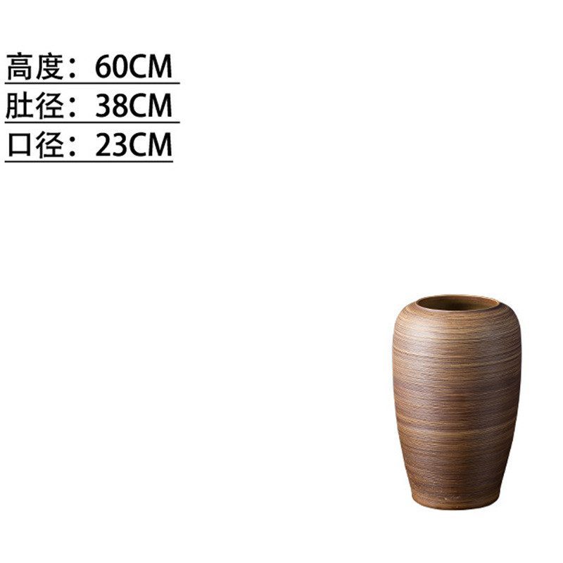 陶缸景德镇陶瓷花瓶客厅酒店插花陶罐现代简约落地花盆装饰品摆件