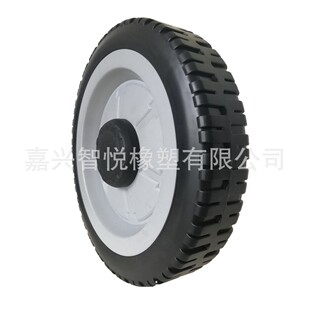 9轮子割草机用塑料寸塑胶轮脚轮滚轮定向轮pp轮子包胶轮子