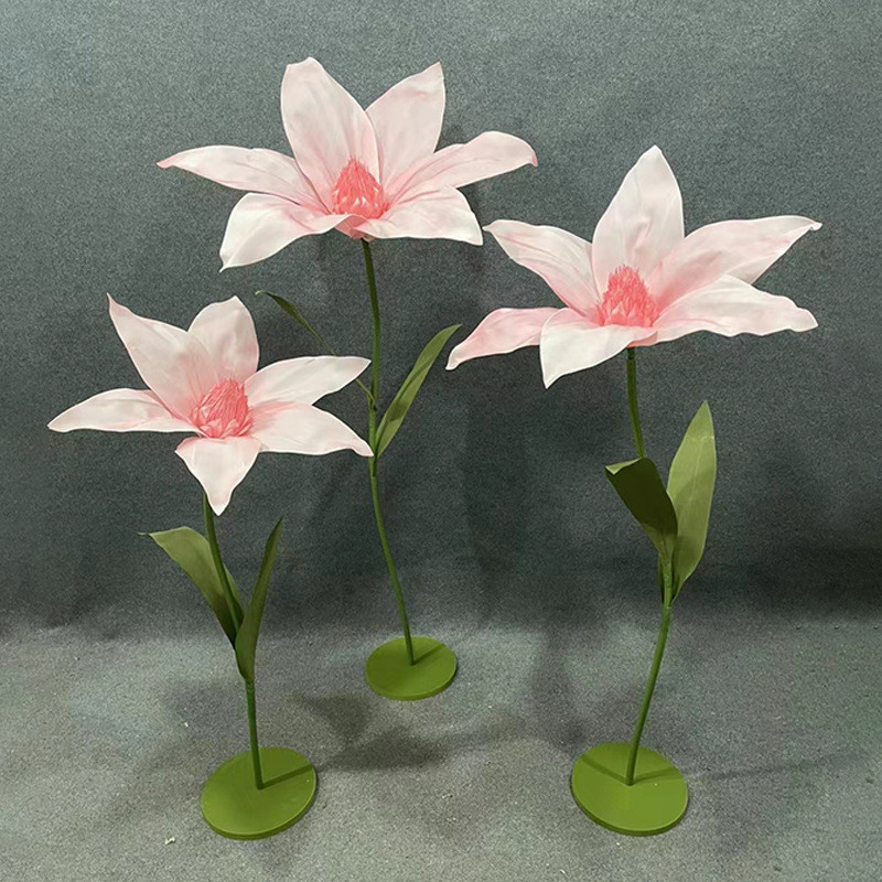 婚礼大型水仙路引摆件舞台泡沫花百合花杆纸艺立装饰橱窗婚庆道具