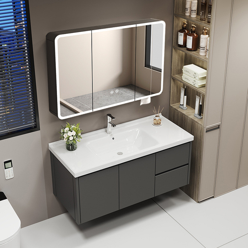 蜂窝铝浴室柜陶瓷一体盆智能美妆镜柜组合卫生间洗手洗脸盆洗漱台