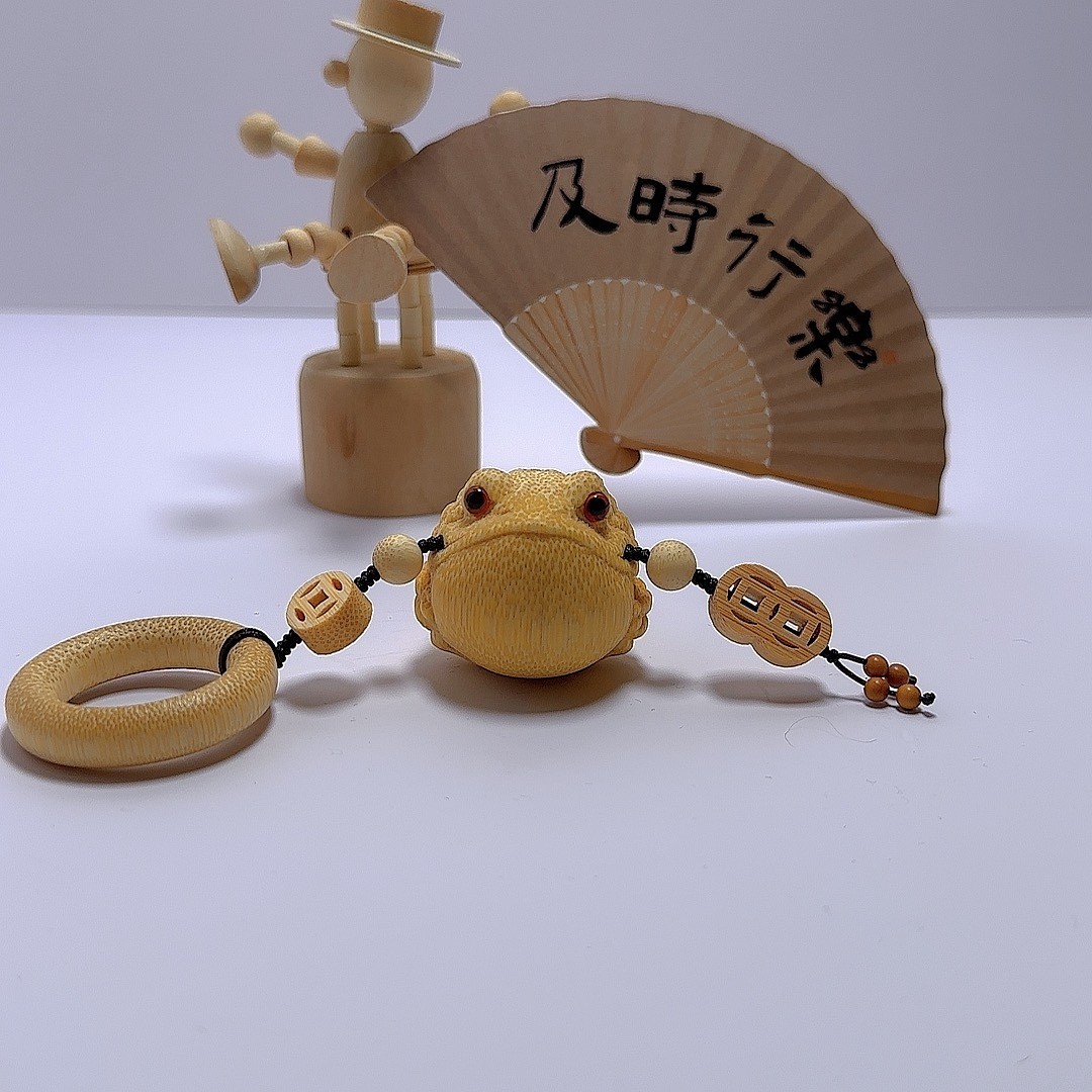 实心竹金蟾手把件竹雕4.0金蟾百搭文玩玉竹实心竹高密度老料其他