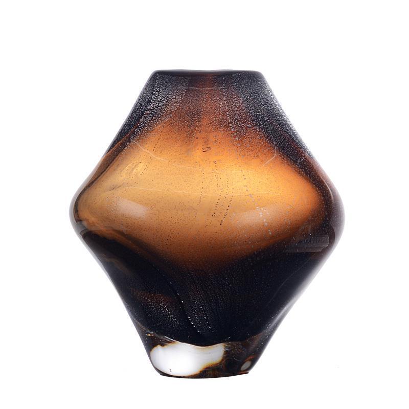 现代轻奢玻璃花瓶摆件玄关茶几电视柜样板房软装家居装饰品花器