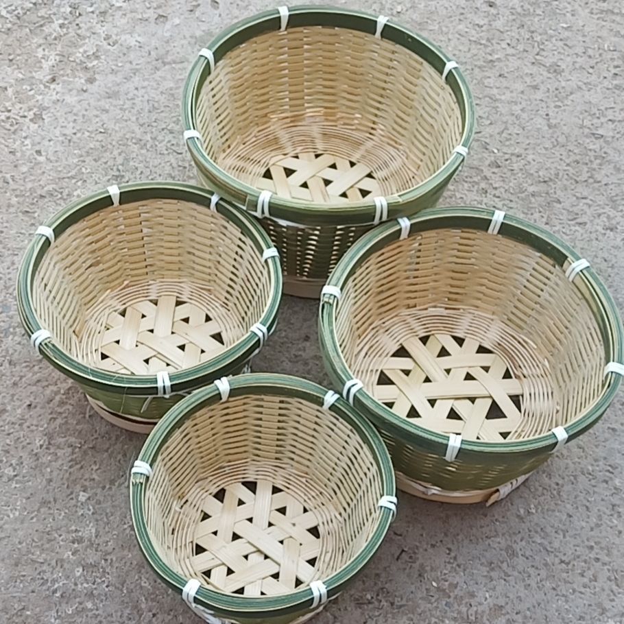 竹制品竹编筐水果篮馒头筐收纳篮面包篮竹编洗菜篮竹筐年糕笼蒸笼