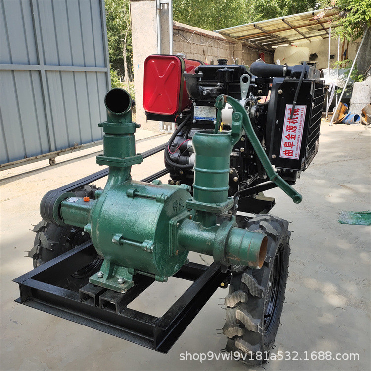 热销三片叶轮浇地抽水泵电机移动拖车款水泵输送距离远灌溉高扬程