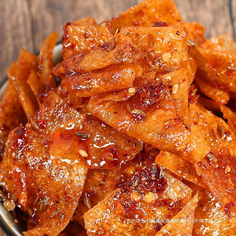 新货湖南特产香辣豆皮125g香辣酥脆麻辣片儿时怀旧休闲零食