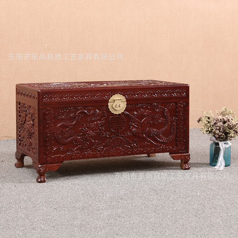 樟木箱 香樟木箱子 龙凤呈祥储物香樟木衣箱 香樟木字画 收纳箱子