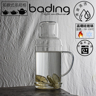 国潮高硼硅玻璃凉水壶大容量凉白开冷水壶家用水果扎壶