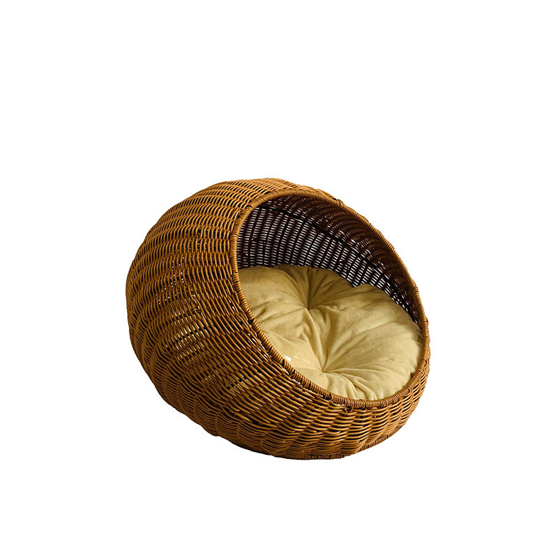 厂家供应猫笼编制藤编猫窝 四季通用斜口纯手工 可水洗宠物窝
