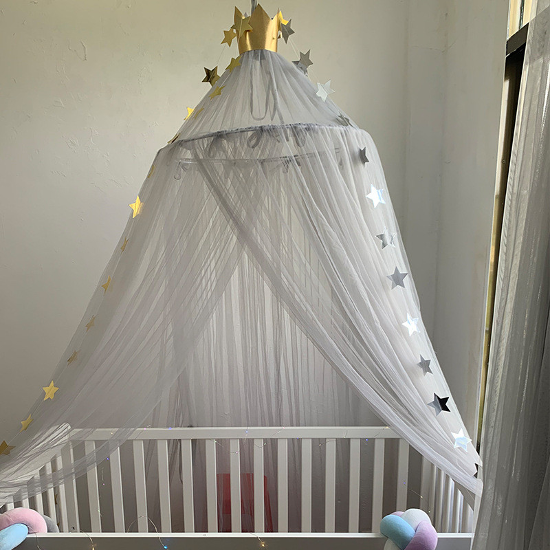 热销圆顶蚊帐吊顶式家用欧式新款免安装新型儿童卧室加密纹账公主