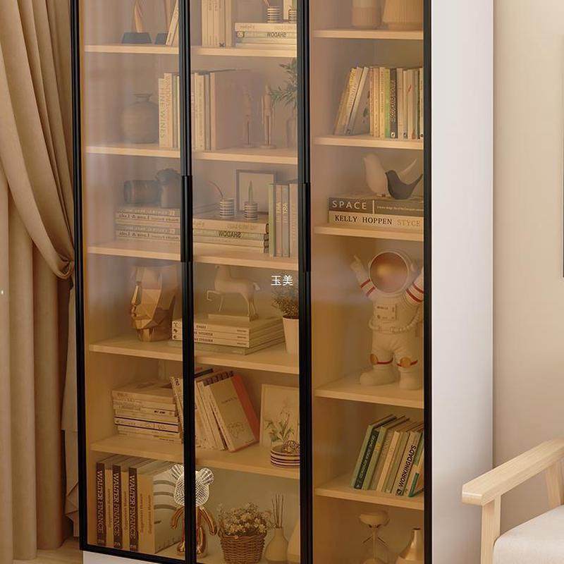 用铁艺防尘书架新款玻璃书柜带门展示柜客厅多层落地钢制收纳柜,办公设备/耗材/相关服务,3D打印机配件,淘宝优惠券,粉丝福利购,淘宝优惠卷