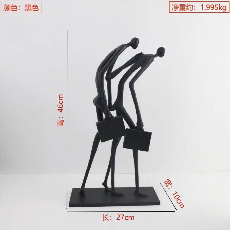 北欧创意金属人物雕塑摆件书房客厅玄关酒店电视柜样板房家居饰品