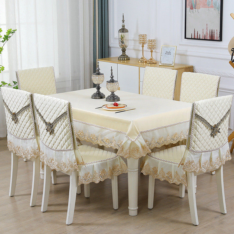 餐桌椅子套罩欧式套桌布桌椅套布艺凳子奢华椅套椅垫套装家用简约