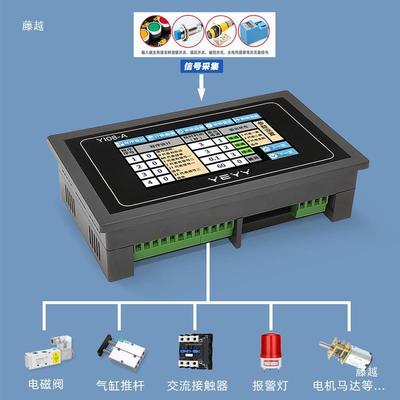 多路12路继电器可编程简易PLC触摸屏一体机触控工控板定时器