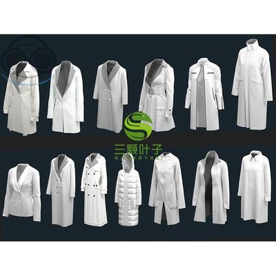 MD+Clo3d 欧美时尚女款西装外套大衣风衣基础模型 MD服装素材3041
