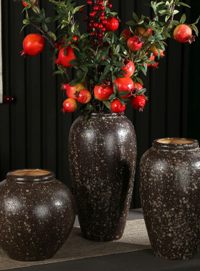 景德镇陶瓷桌面花瓶美式怀旧复古现代简约新中式干花插花花盆摆件