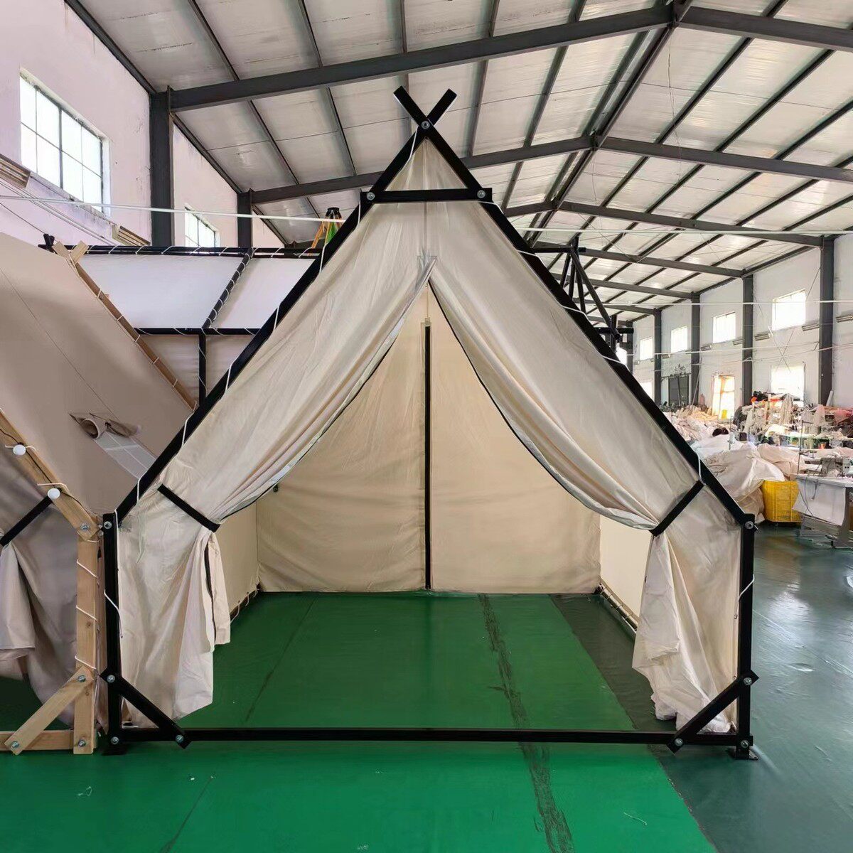钢架铁艺户外营地露营天台民宿餐饮烧烤防雨帐篷小屋网红