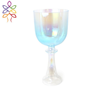 蓝色渐变音疗歌唱碗水晶音乐钵瑜伽愈合音乐碗打击乐器