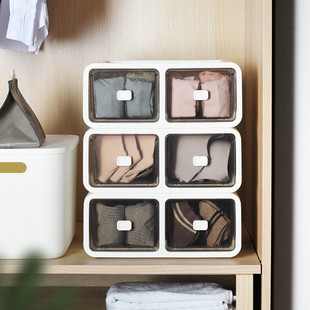 学生宿舍寝室内衣收纳盒卧室衣物袜子抽屉式收纳箱内裤分格整理箱