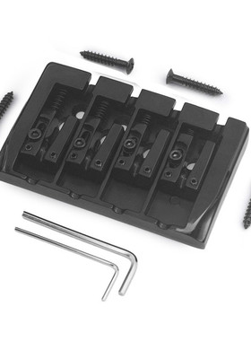 热销ba-1010四弦贝司弦桥92x54-19mm底穿弦后黑色两用穿弦金色银