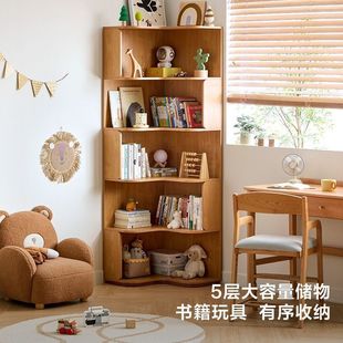 儿童转角书柜家用卧室角落柜书架落地置物架客厅墙角收纳三角柜