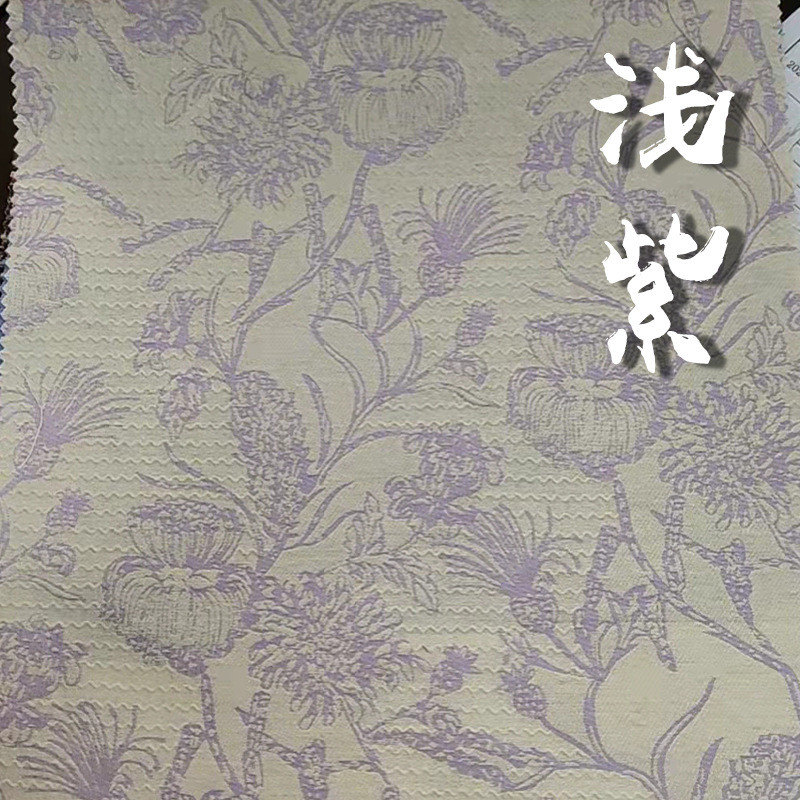 浮雕波纹肌理做小清新复古素雅旧风色织提花面料多色女装箱包布料