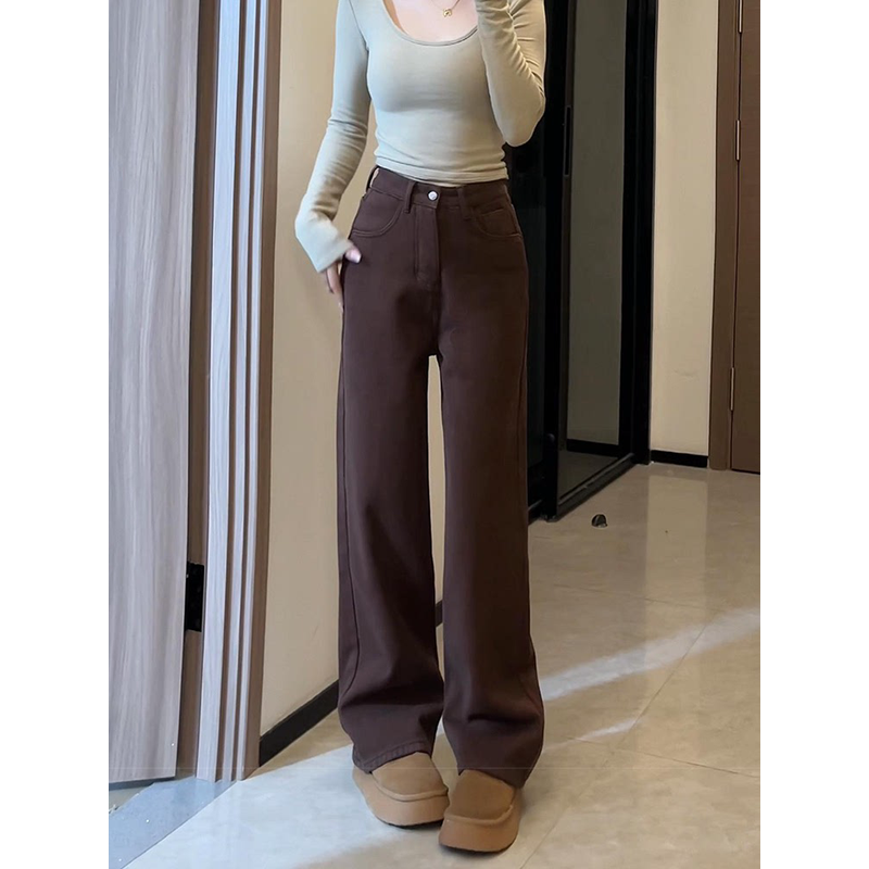 加绒加厚美拉德直筒女秋冬季大码胖妹妹mm宽松显瘦阔腿长裤,女装/女士精品,大码裤装,淘宝优惠券,粉丝福利购,淘宝优惠卷