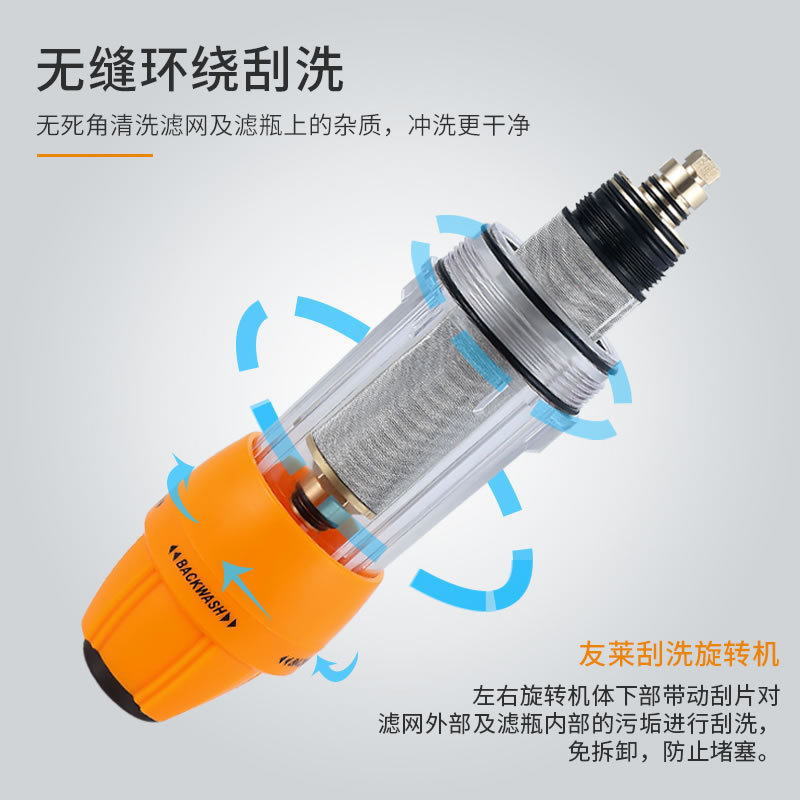 友莱前置过滤器家用厨房自来水管道净水过滤器反冲洗前置净水设备