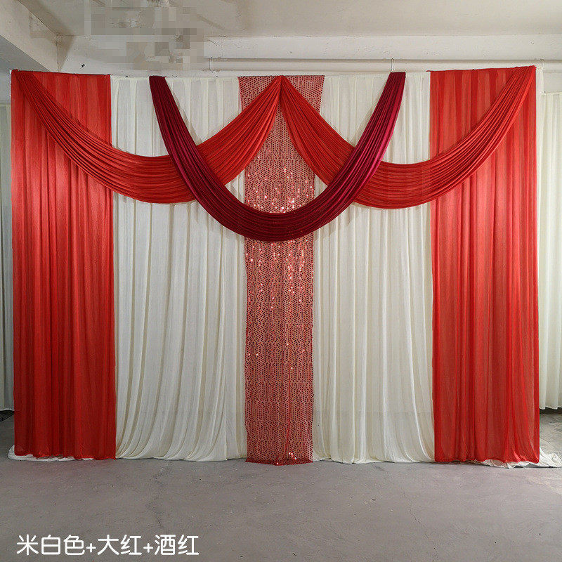 欧式背景婚礼缦婚庆道具幕布结婚造型帷幔道具2023年新款中式纱