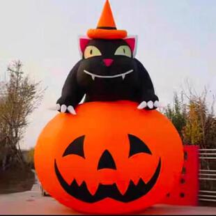 万圣节主题南瓜气模展览饰品发光led灯西方鬼节大型节日充气模型