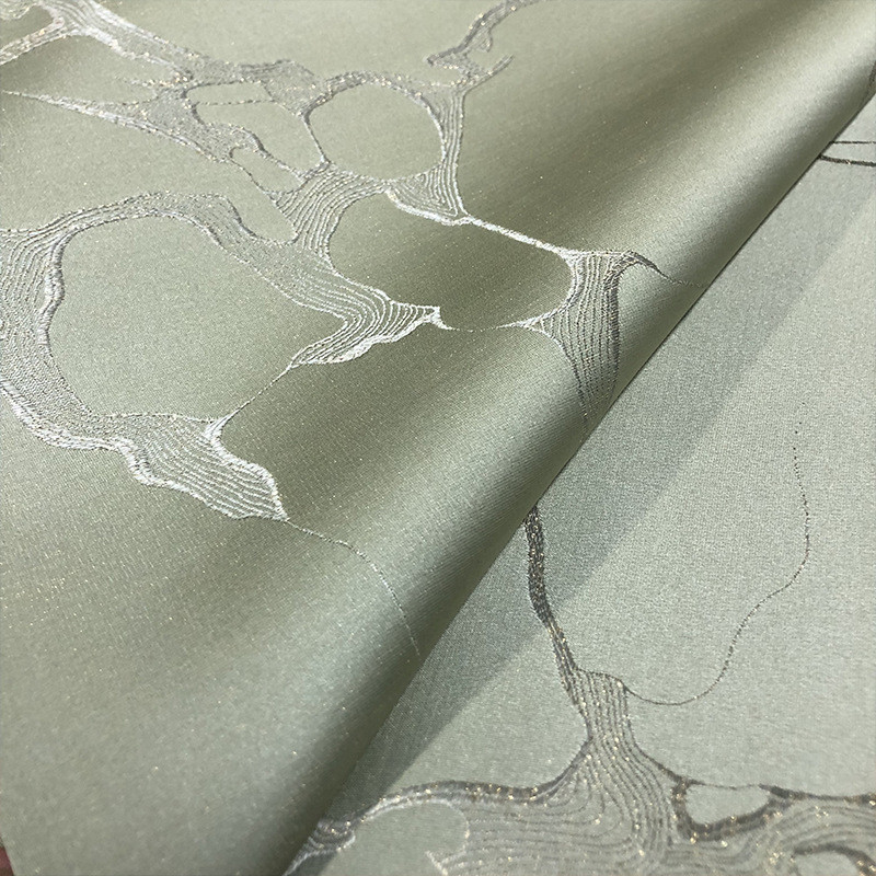 现货批发2.9米宽幅高经密轻奢提花提花面料大理石纹金丝浮雕新得