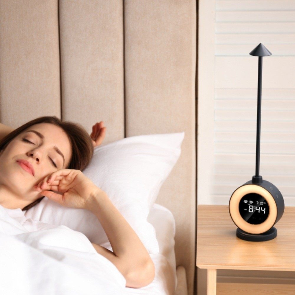 新款W51吧台灯起床时钟闹钟氛围灯唤醒灯日出小夜灯白噪声床头灯