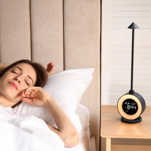 新款W51吧台灯起床时钟闹钟氛围灯唤醒灯日出小夜灯白噪声床头灯