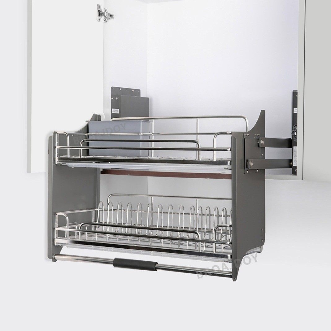 厨房吊柜升降碗碟拉篮椭圆线配筷子收纳篮多功能盒升降收纳篮,家装主材,拉篮,淘宝优惠券,粉丝福利购,淘宝优惠卷