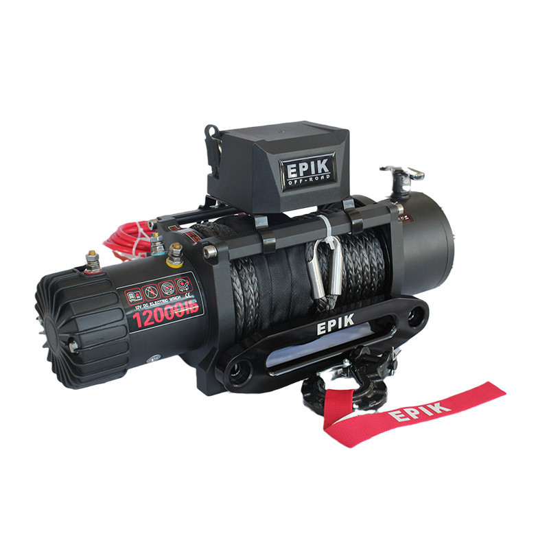 热销跨境12000磅12v电动绞盘越野suv脱困吊机起重机卷扬机小型车