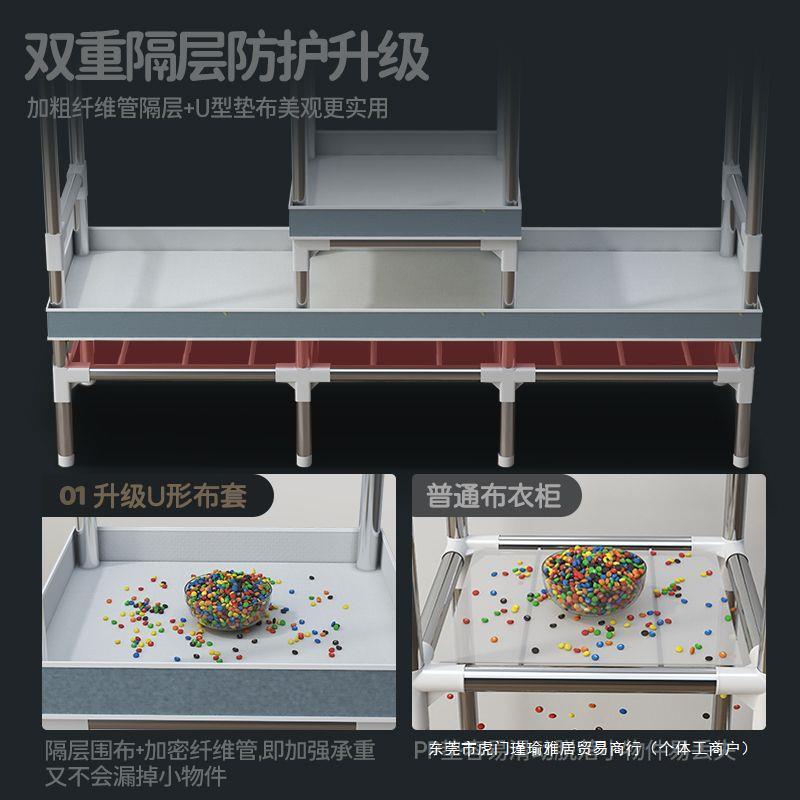 热销简易衣柜家用卧室布衣柜结实加厚全钢架组装布衣橱加粗耐用出