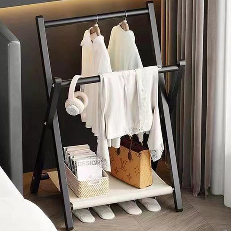 家用移动折叠衣帽架落地挂衣架床头床尾晾衣架神器床边简易置物架