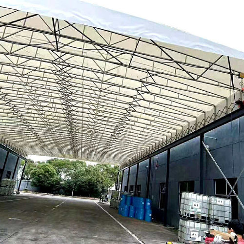 仓储推拉棚定制户外遥控电动遮雨棚临时仓库移动推拉蓬遮阳雨棚
