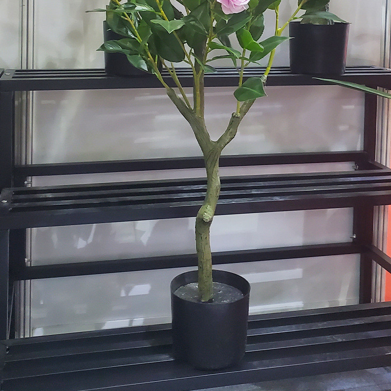 批发仿真婚礼玫瑰花客厅装饰植物摆件塑料盆栽盆景绿植花卉