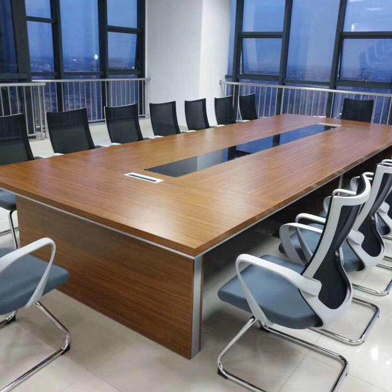 长桌办公桌椅职员办公桌开会洽谈实木桌椅多人位会议室深圳厂家
