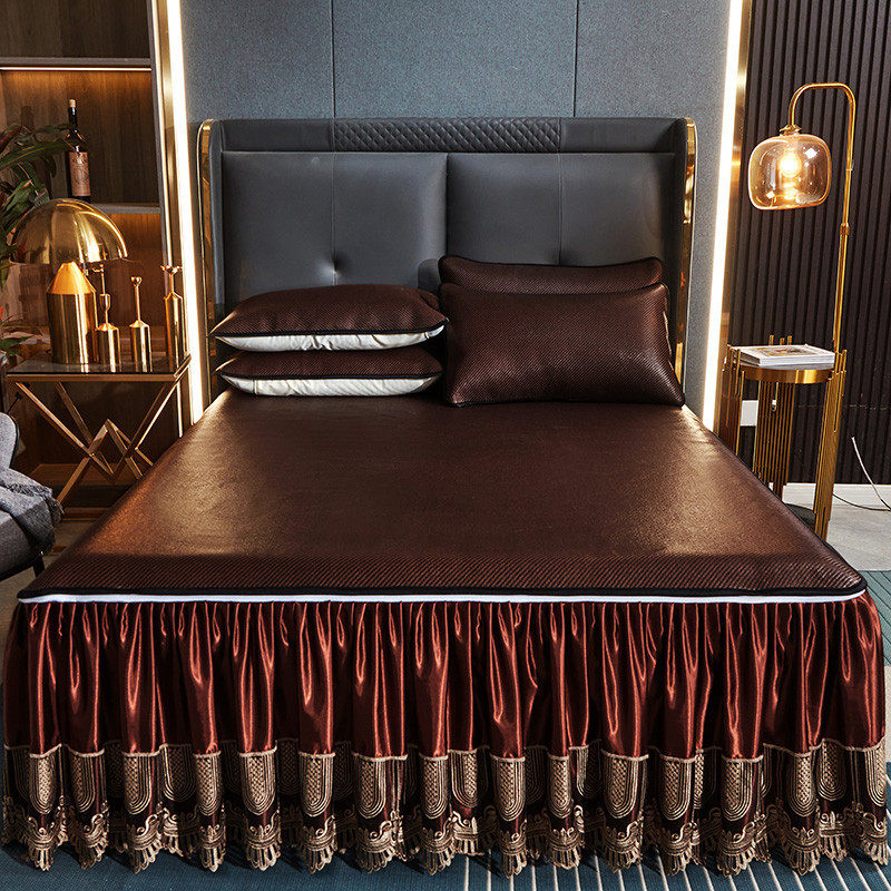 新款高档藤席三件套床裙款冰丝藤席子床罩空调软席套件可拆卸折叠,床上用品,藤席,淘宝优惠券,粉丝福利购,淘宝优惠卷