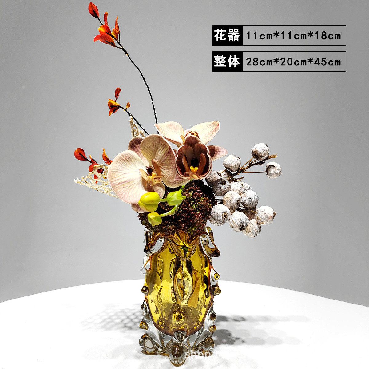 创意琉璃仿真花艺现代花瓶餐桌售楼处软装家居装饰假花束装饰摆件,家居饰品,仿真花/假花,淘宝优惠券,粉丝福利购,淘宝优惠卷