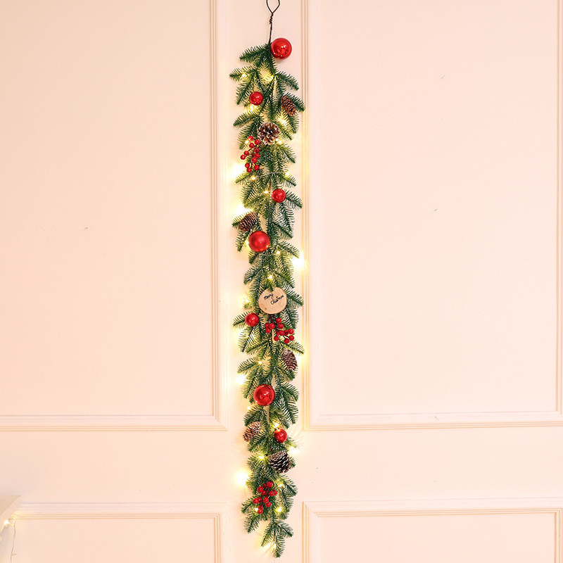 圣诞节装饰品pe圣诞花环仿真藤条圣诞树橱窗布置挂墙门挂布置