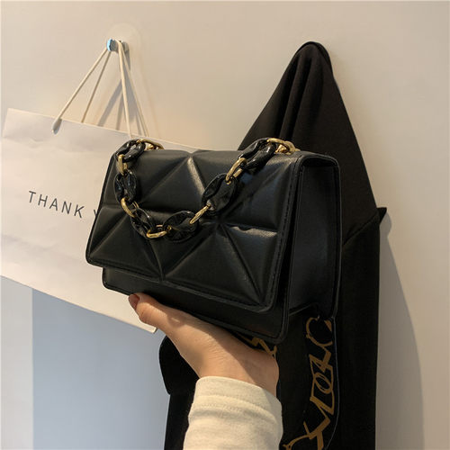 时尚流行绣线单肩小方包