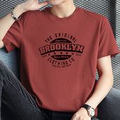 印花体恤衫 100%纯棉短袖 全棉半袖 潮流上衣服打底衫 t恤男圆领夏季