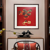 铜雕画事事如意师傅手工錾刻客厅画玄关画书房挂画装 饰画黄铜板画