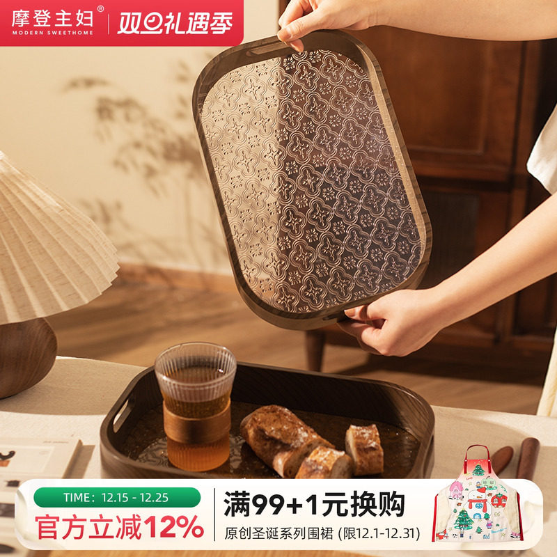 摩登主妇复古海棠花家用茶具茶盘