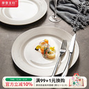 摩登主妇白瓷西餐盘家用盘子高级感早餐意面盘菜碟子平盘牛排餐盘