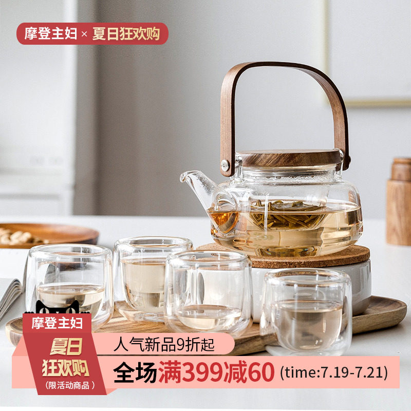 Modern housewife's glass, high temperature resistant, boiling domestic teapot