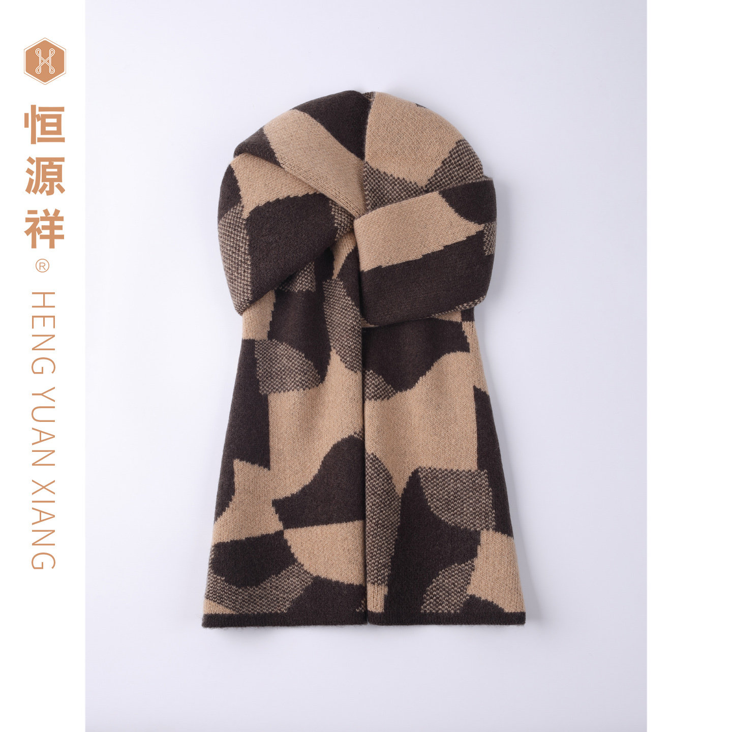 恒源祥100%绵羊毛男士加厚围巾