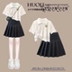 polo衫 套装 高级感短袖 漂亮裙子体t恤白色短款 女童夏2026新款 爆款
